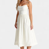 Vestido Midi Sin Mangas Marvelle de Caída Ligera - Elegancia y Comodidad Perfectas