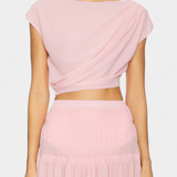 Elegante Falda de Chifón Nalia con Cintura Elástica y Capas Fluidas