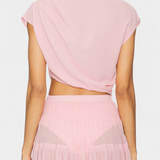 Elegante Falda de Chifón Nalia con Cintura Elástica y Capas Fluidas