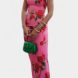 Vestido Qipao Mayra con Encantador Estampado de Rosas para un Toque Elegante