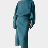 Kamilia Elegante Vestido Kimono de Lino y Algodón con Cinturón para un Estilo Confortable y Sofisticado