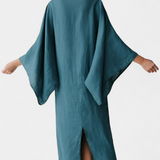 Kamilia Elegante Vestido Kimono de Lino y Algodón con Cinturón para un Estilo Confortable y Sofisticado