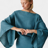 Kamilia Elegante Vestido Kimono de Lino y Algodón con Cinturón para un Estilo Confortable y Sofisticado