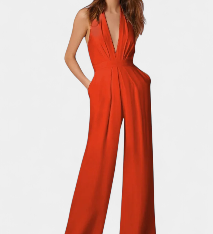 Pantalón Lila de Pierna Ancha y Diseño Elegante Ligero