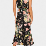 Elegante vestido maxi floral Lisa con escote halter y cinturilla elástica