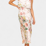 Elegante vestido maxi floral Lisa con escote halter y cinturilla elástica