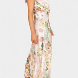 Elegante vestido maxi floral Lisa con escote halter y cinturilla elástica