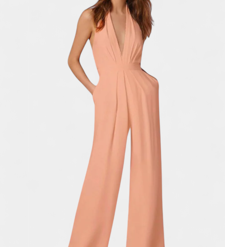 Pantalón Lila de Pierna Ancha y Diseño Elegante Ligero