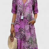 Vestido Boho Perla con Encantador Estampado Floral y Detalles en Crochet