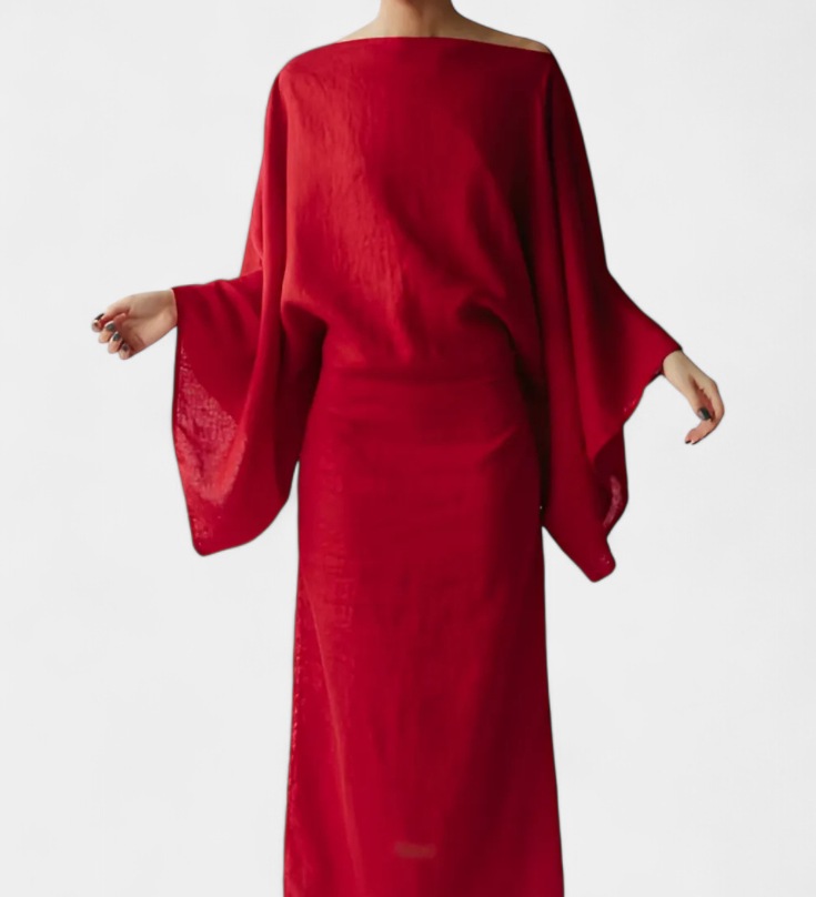 Kamilia Elegante Vestido Kimono de Lino y Algodón con Cinturón para un Estilo Confortable y Sofisticado