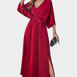 Vestido Elegante Milly con Abertura y Lazo – Perfecto para ocasiones especiales