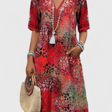 Vestido Boho Perla con Encantador Estampado Floral y Detalles en Crochet