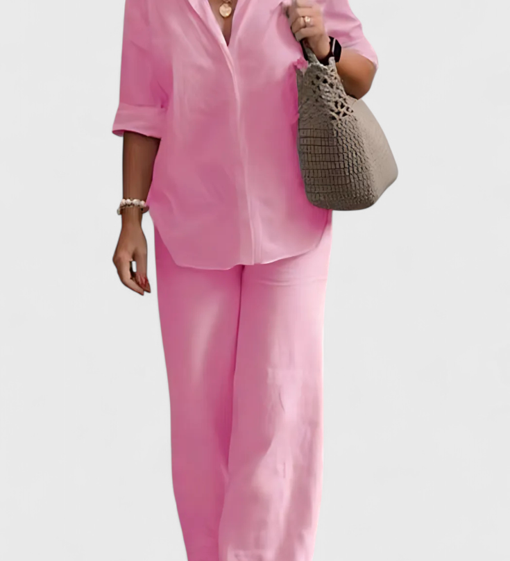 Conjunto de Dos Piezas en Lino y Algodón Skye con Estilo Relajado y Confortable