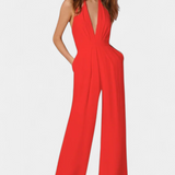 Pantalón Lila de Pierna Ancha y Diseño Elegante Ligero