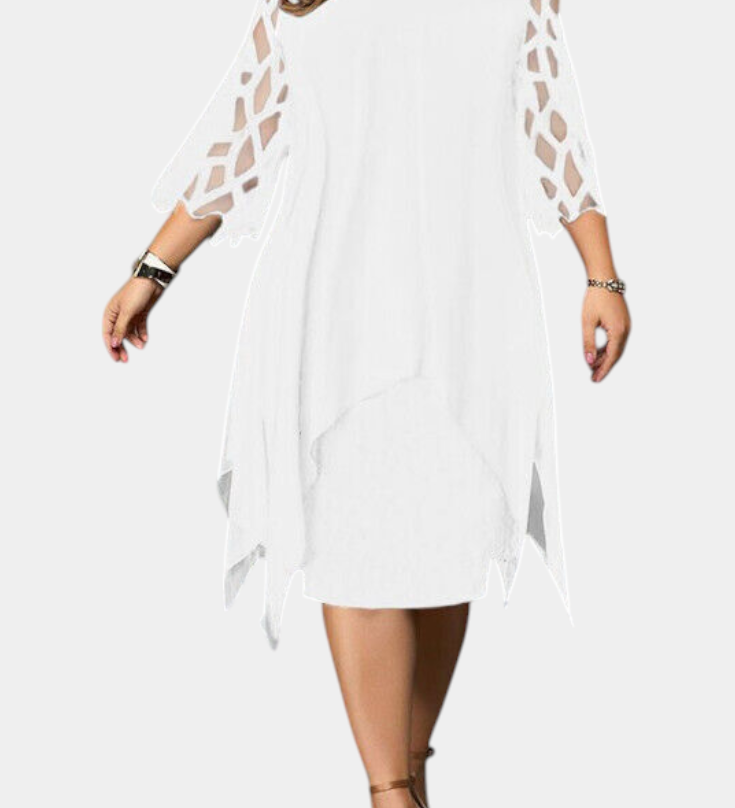 Yana Vestido de Talla Grande con Elegantes Mangas de Encaje