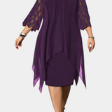 Yana Vestido de Talla Grande con Elegantes Mangas de Encaje