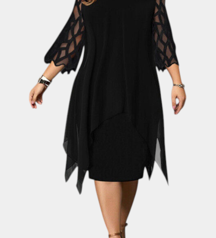 Yana Vestido de Talla Grande con Elegantes Mangas de Encaje