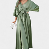 Vestido Elegante Milly con Abertura y Lazo – Perfecto para ocasiones especiales