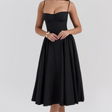 Felicity Vestido Midi Corsé Sin Mangas – Elegancia y Estilo en Cada Paso