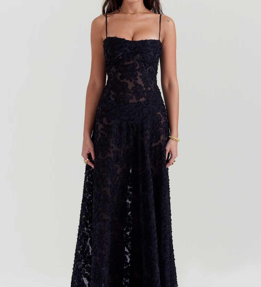 Elegante Vestido Vintage de Lentejuelas y Encaje Mabel