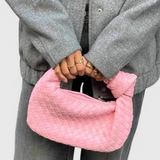 Bolso Satchel Compacto de Arenal de Salvia con Diseño Trenzado