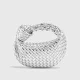 Bolso Satchel Compacto de Arenal de Salvia con Diseño Trenzado