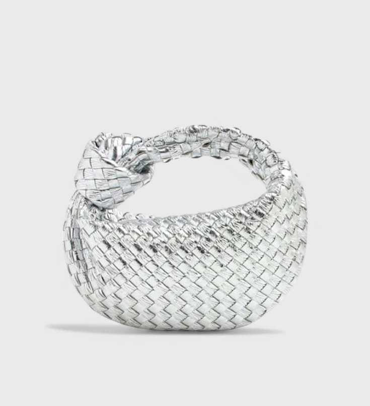 Bolso Satchel Compacto de Arenal de Salvia con Diseño Trenzado