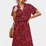 Rovena Vestido Midi de Lunares con Cuello Camisero y Cintura Ajustable - Elegancia y Comodidad para Cualquier Ocasión