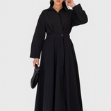 Elegante Vestido Largo Maxi Celina con Detalle de Solapa